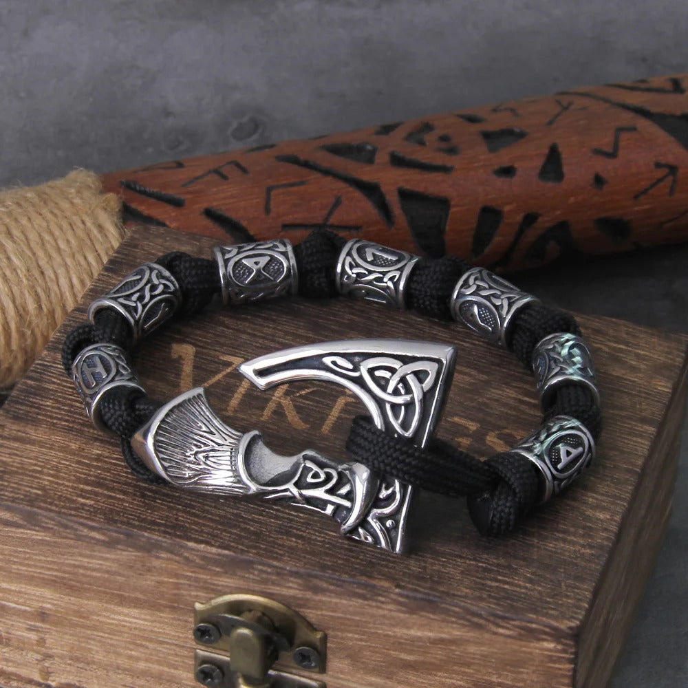Viking Axe Bracelet With Wooden Box