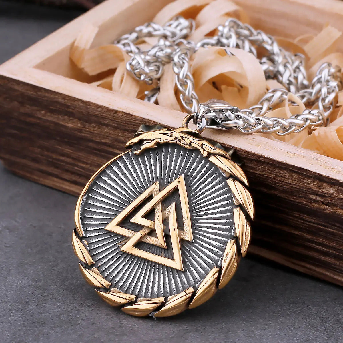 Ouroboros Necklace With Wooden Box