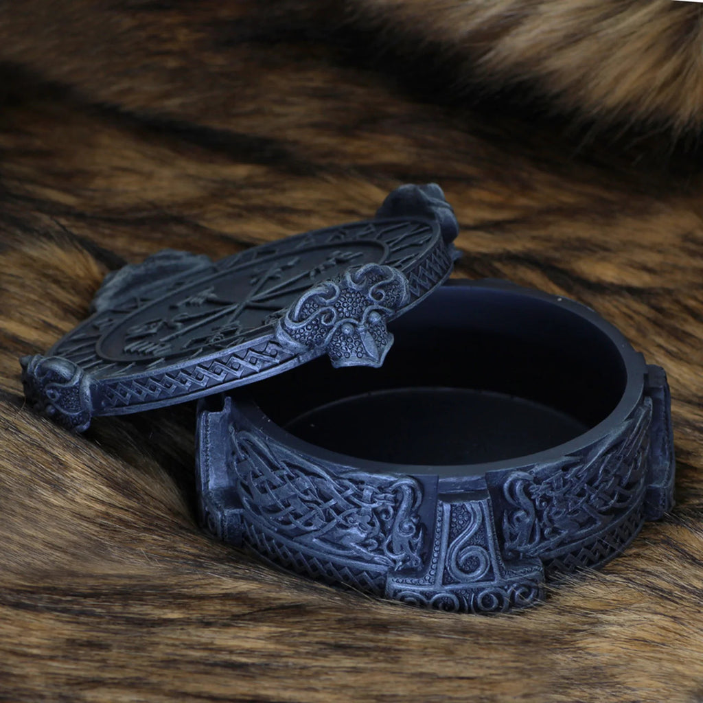 Vegvisir With Runes & Mjölnir Jewelry Box