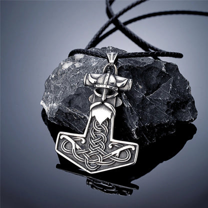 Viking Warrior With Thor's Hammer Necklace