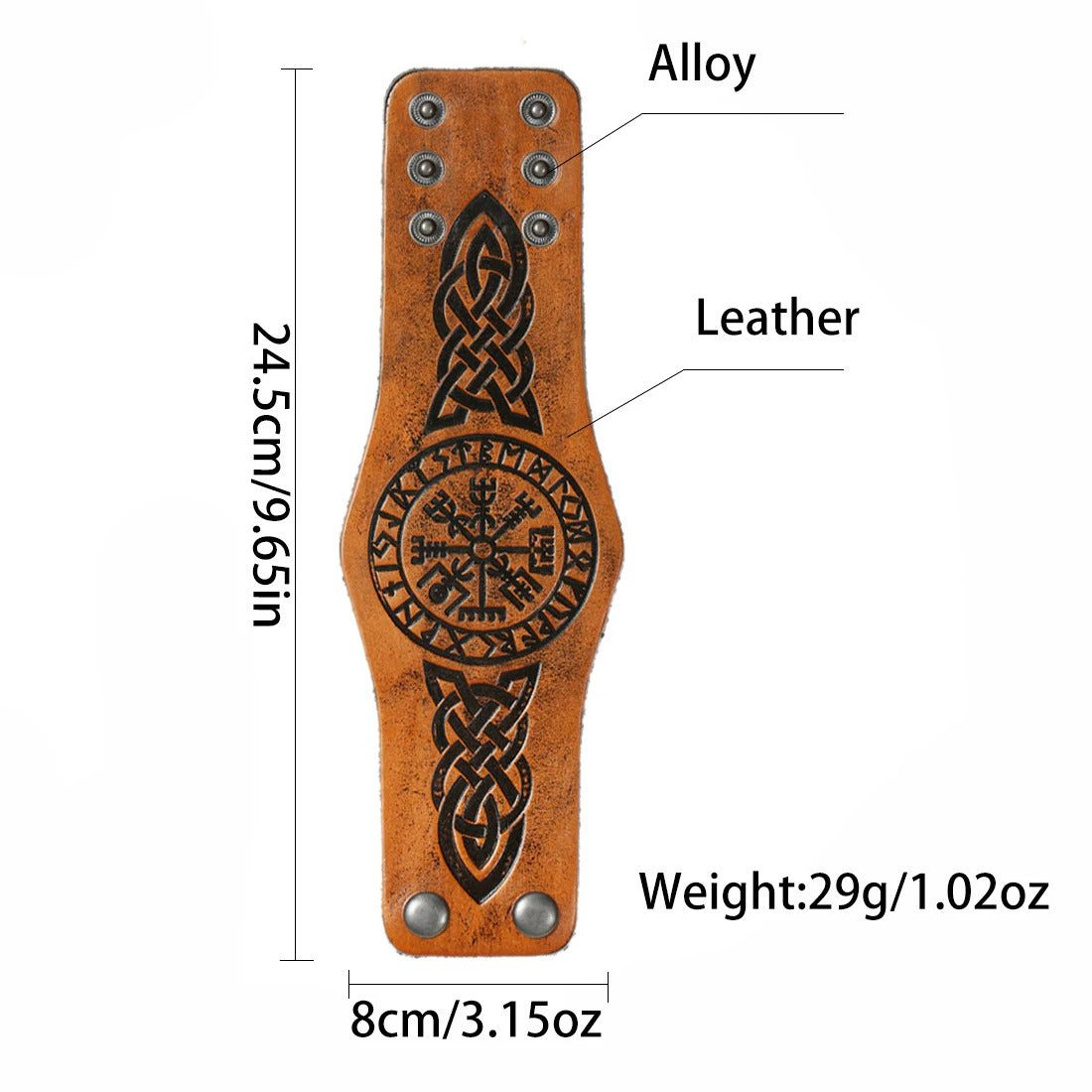 Vegvisir Leather Bracelet