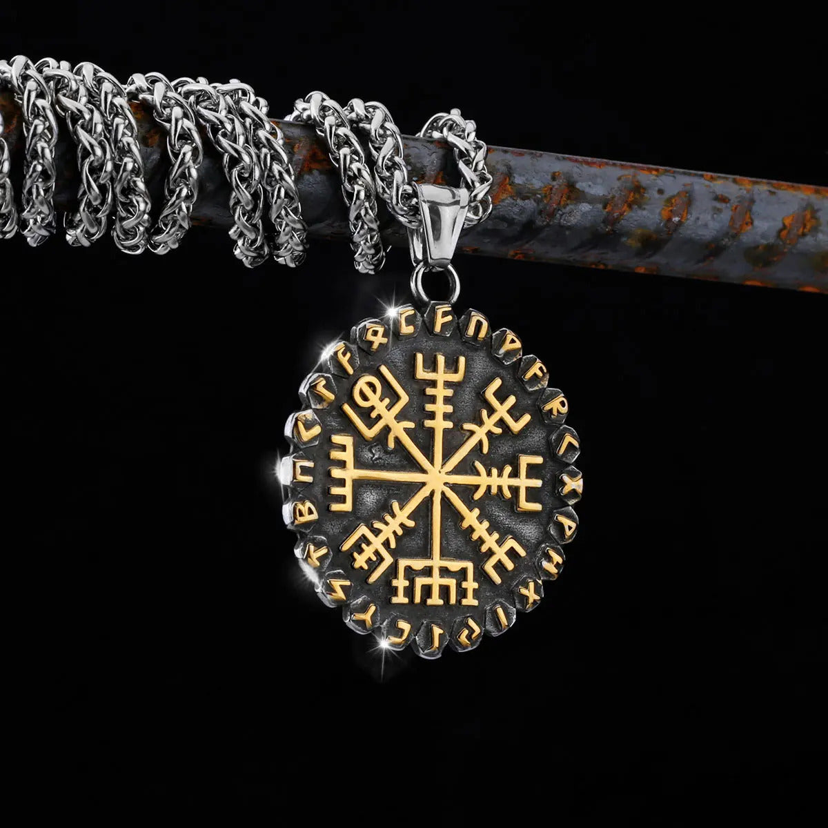 Vegvisir And Runes Necklace