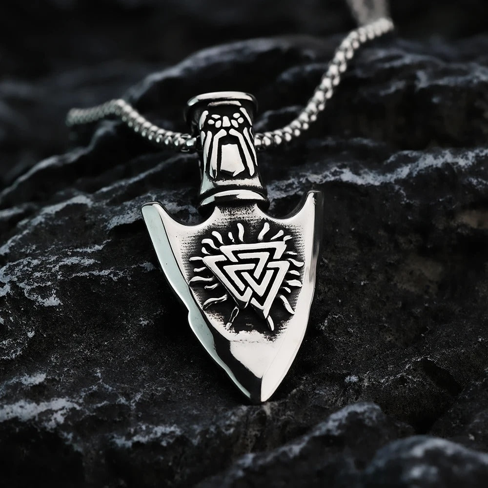Odin With Vegvisir And Valknut Necklace