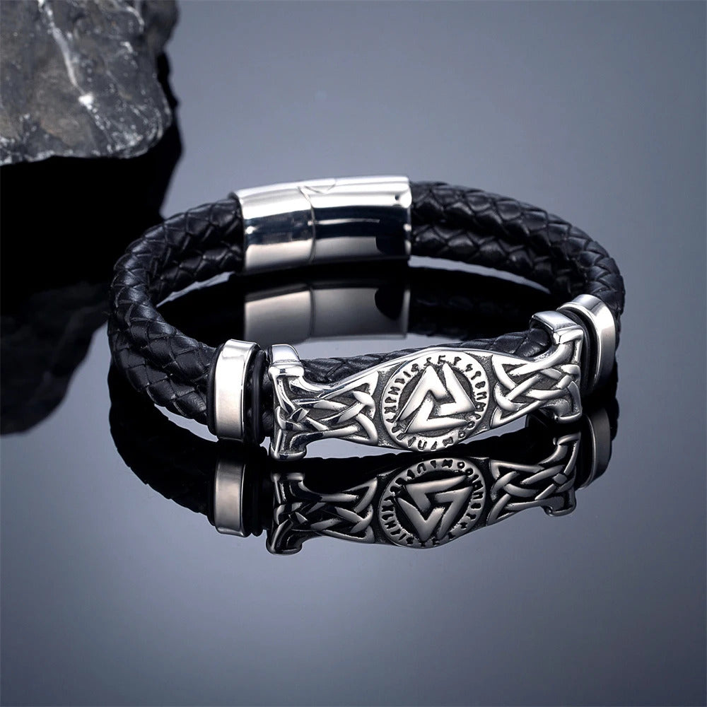 Vintage Viking Leather Bracelet