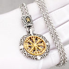 Viking Vegvisir With Rune Bead Chain