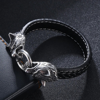Viking Wolf Head Bracelet