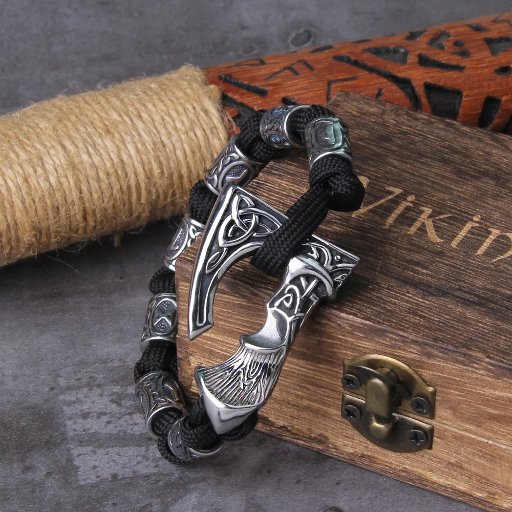 Viking Axe Bracelet With Wooden Box