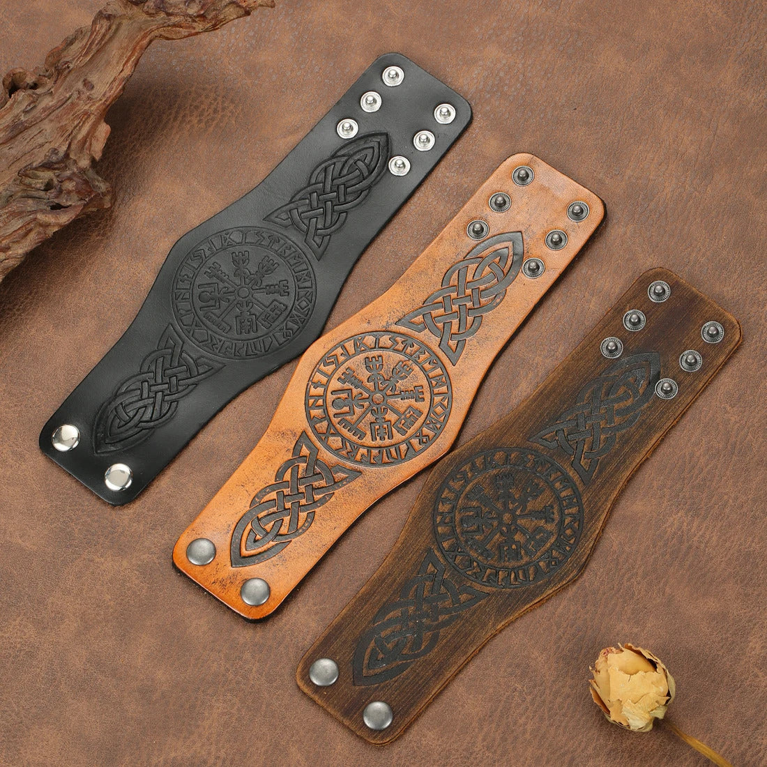 Vegvisir Leather Bracelet