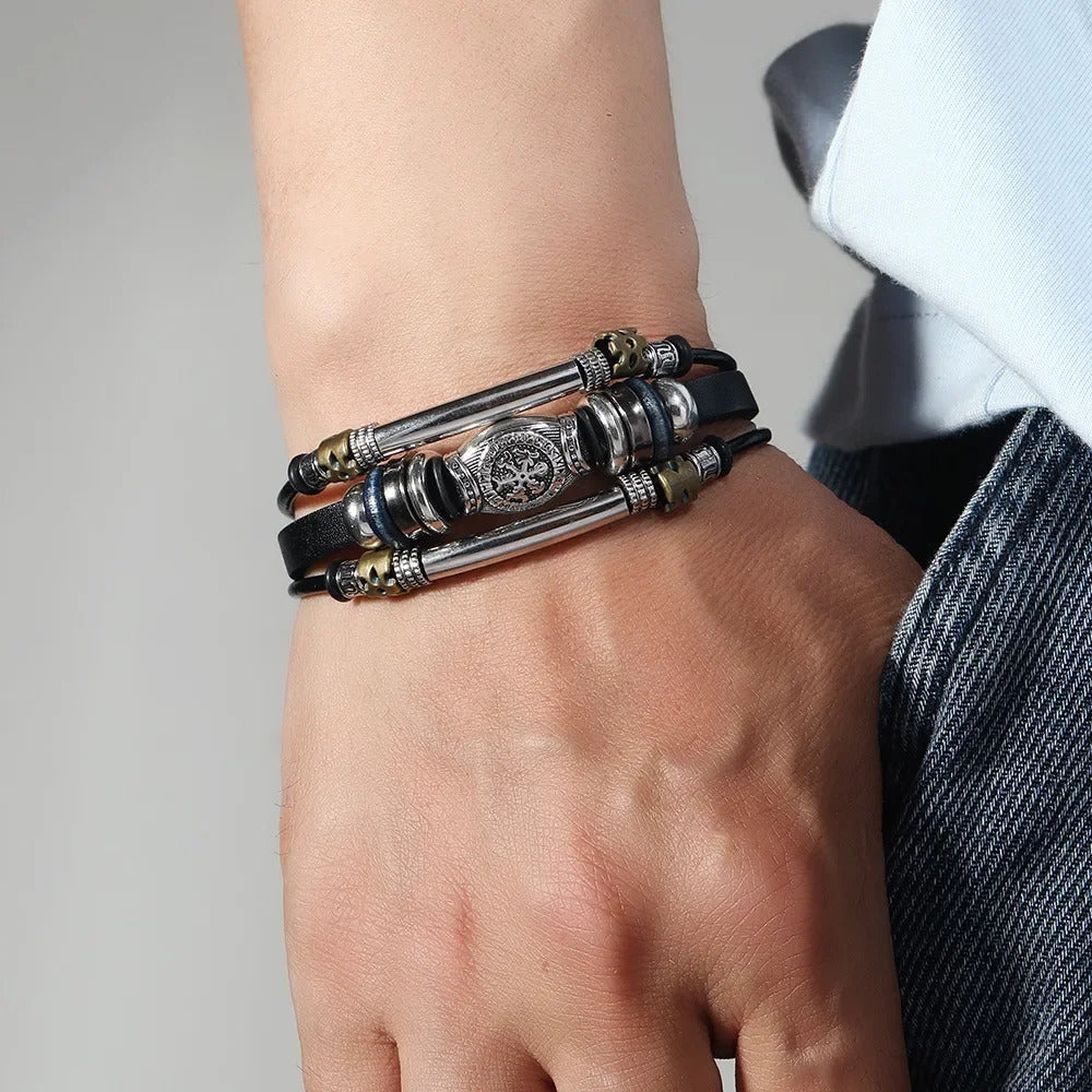 Vintage Viking Leather Bracelet