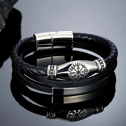 Norse Viking Leather Bracelet