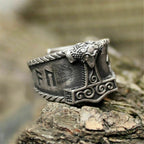 Mjölnir Ring With Runes