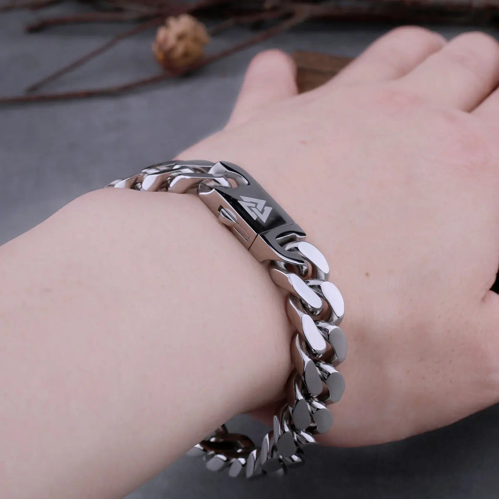 Viking Valknut Bracelet With Wooden Box