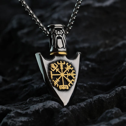 Odin With Vegvisir And Valknut Necklace