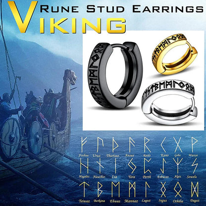 Viking Runes Stud Earrings