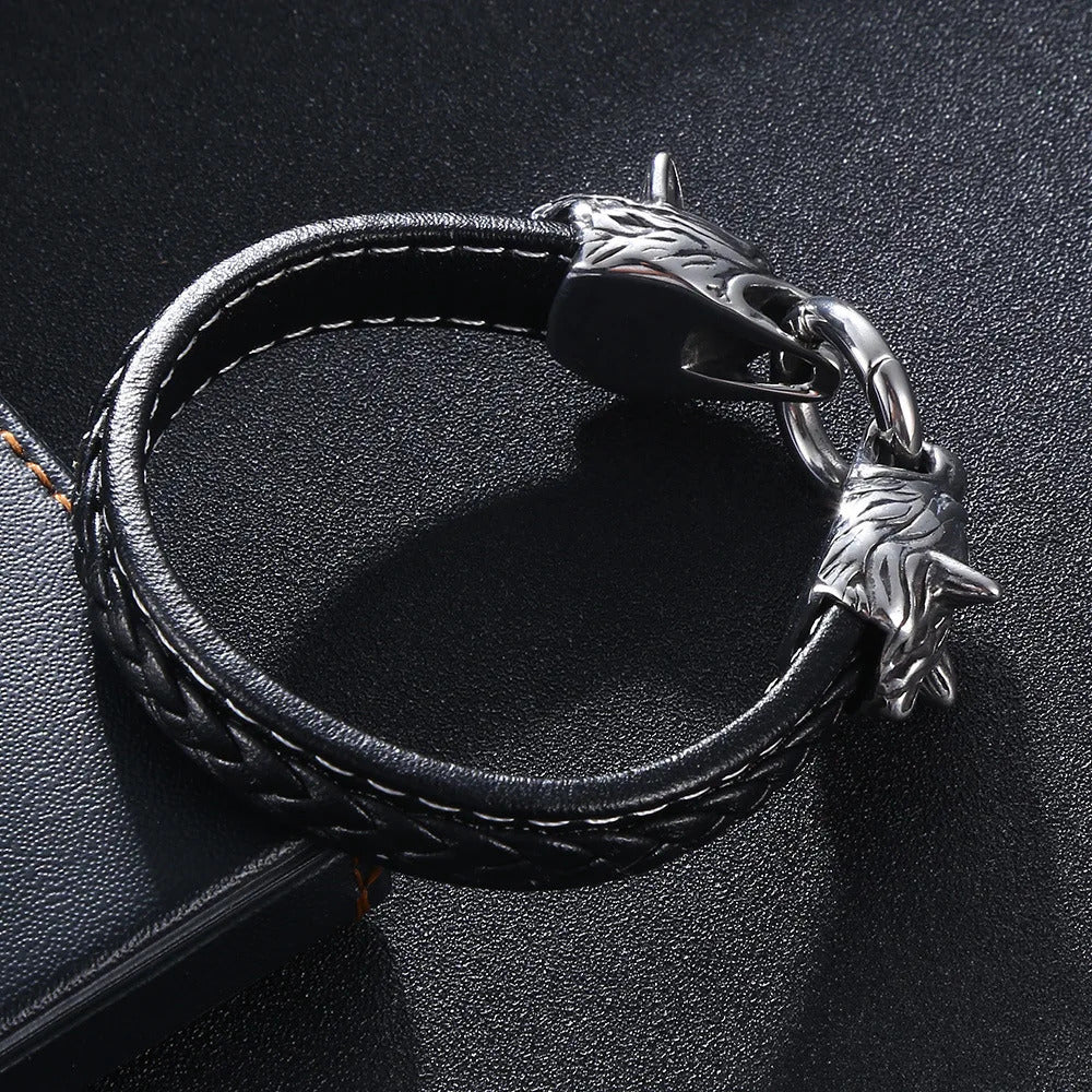 Viking Wolf Head Bracelet