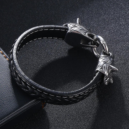 Viking Wolf Head Bracelet