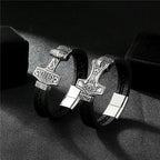 Thor's Hammer Leather Bracelet