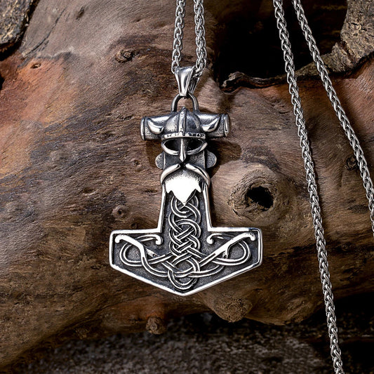 Viking Warrior With Thor's Hammer Necklace