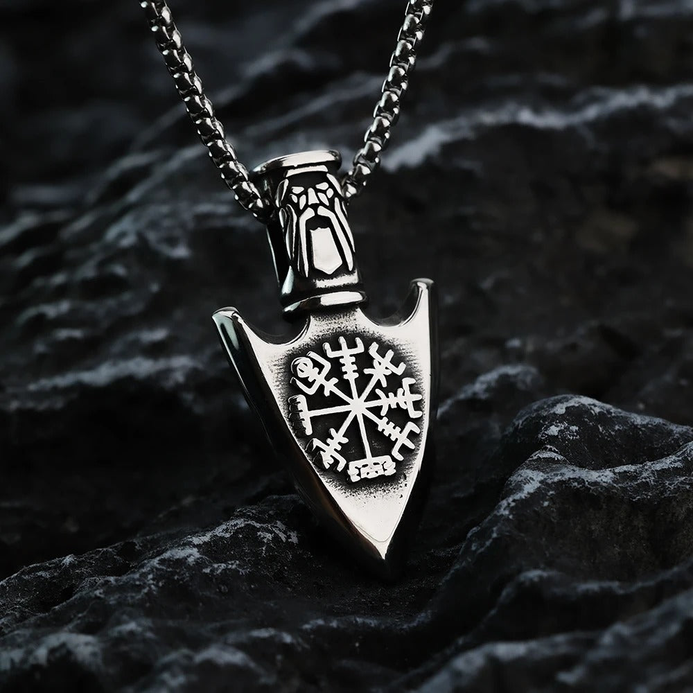 Odin With Vegvisir And Valknut Necklace