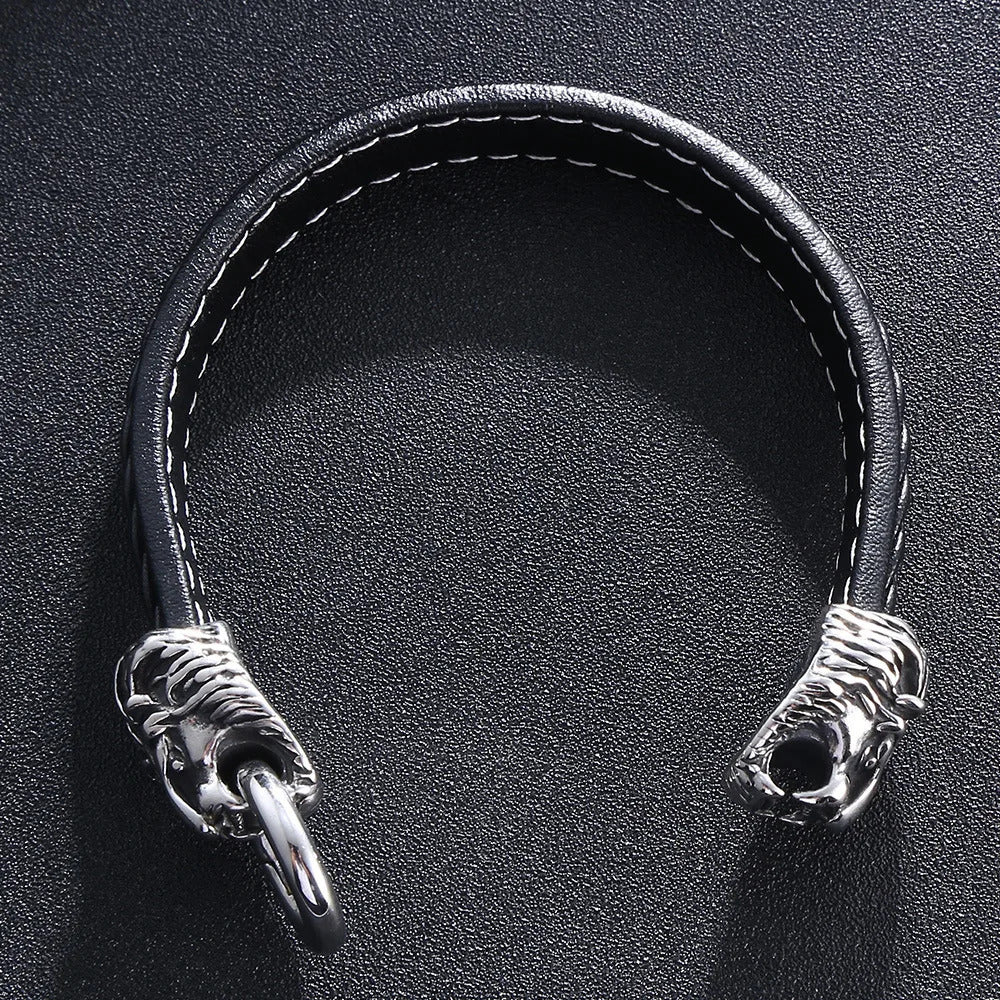 Viking Wolf Head Bracelet