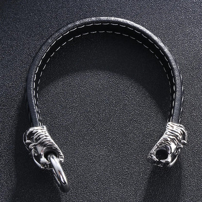 Viking Wolf Head Bracelet