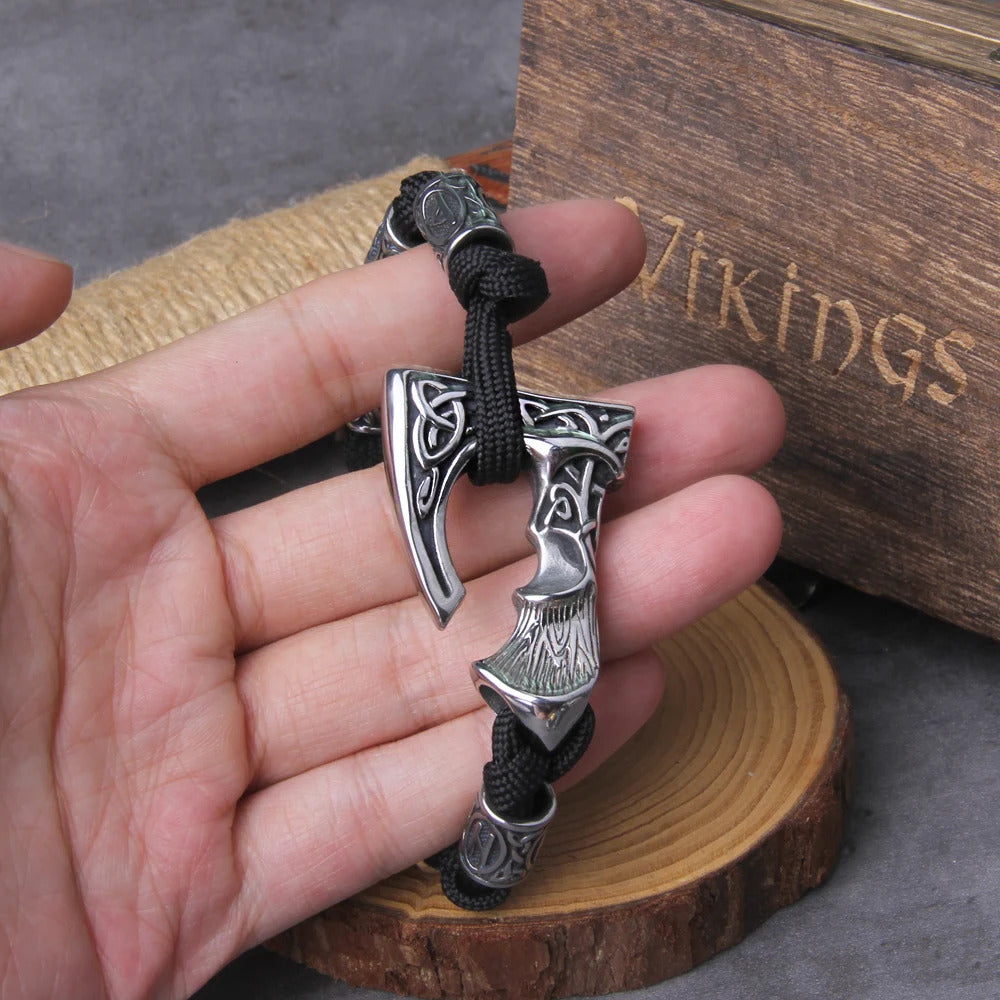 Viking Axe Bracelet With Wooden Box