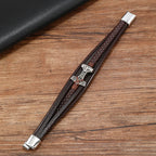 Thor's Hammer Braided Leather Bracelet