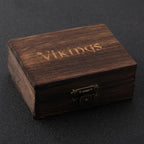 Black Wolf Head Viking Bracelet With Wooden Box