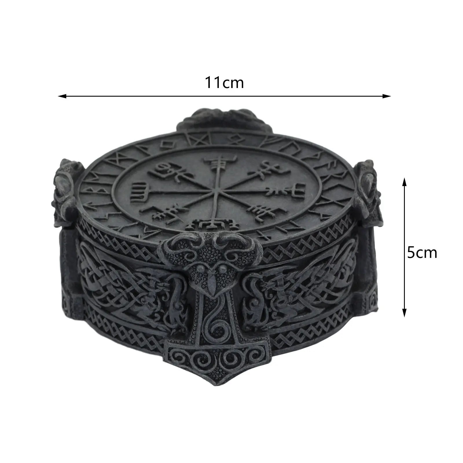 Vegvisir With Runes & Mjölnir Jewelry Box