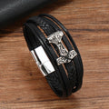 Thor's Hammer Braided Leather Bracelet