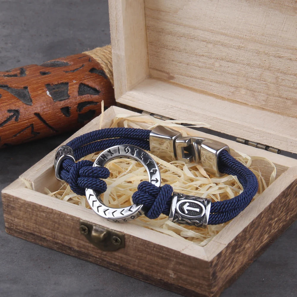 Viking Beads With Runes Bracelet