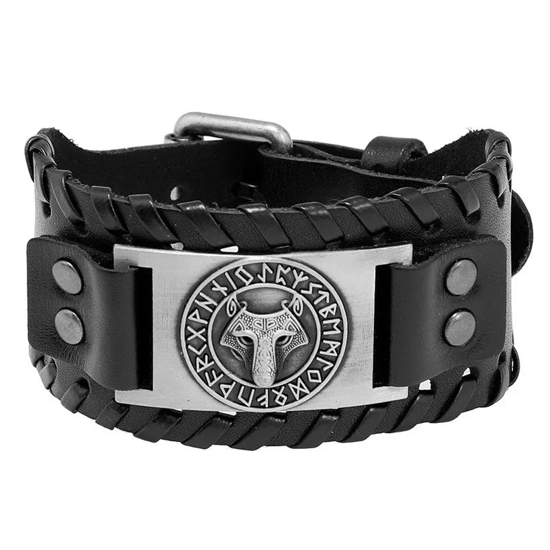 Handmade Viking Wolf Head Bracelet