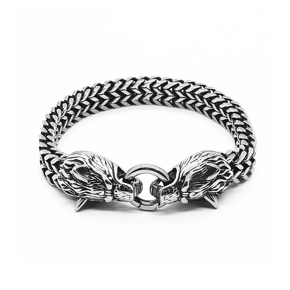 Viking Wolf Head Bracelet