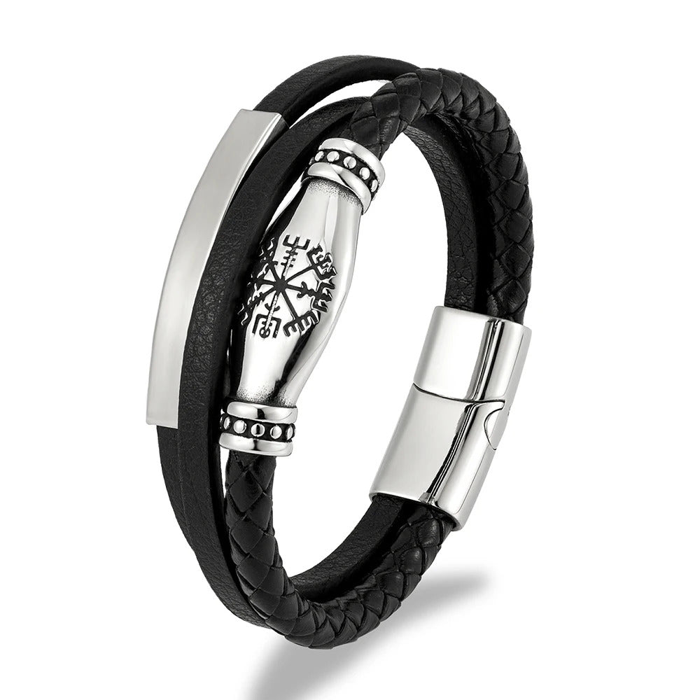 Norse Viking Leather Bracelet