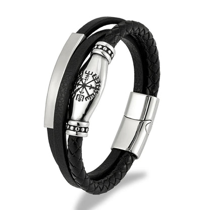 Norse Viking Leather Bracelet