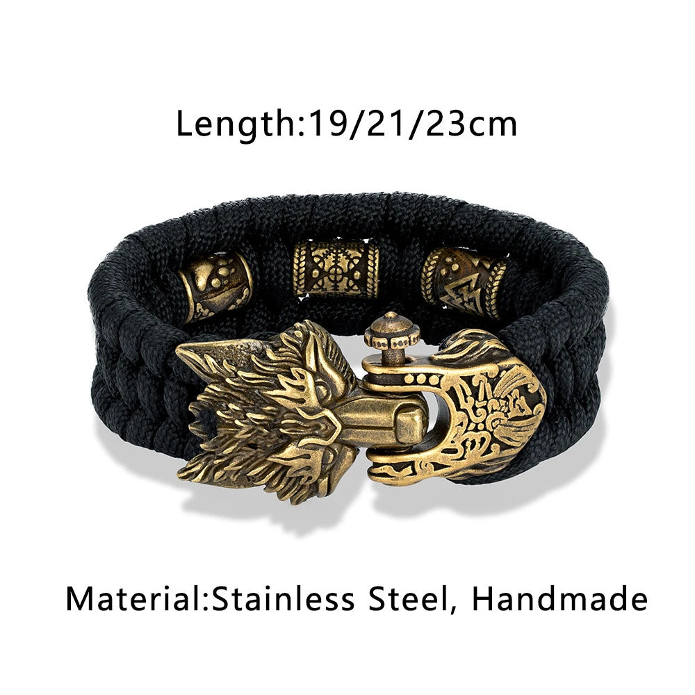 Handmade Wolf Head Bracelet