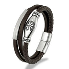 Norse Viking Leather Bracelet