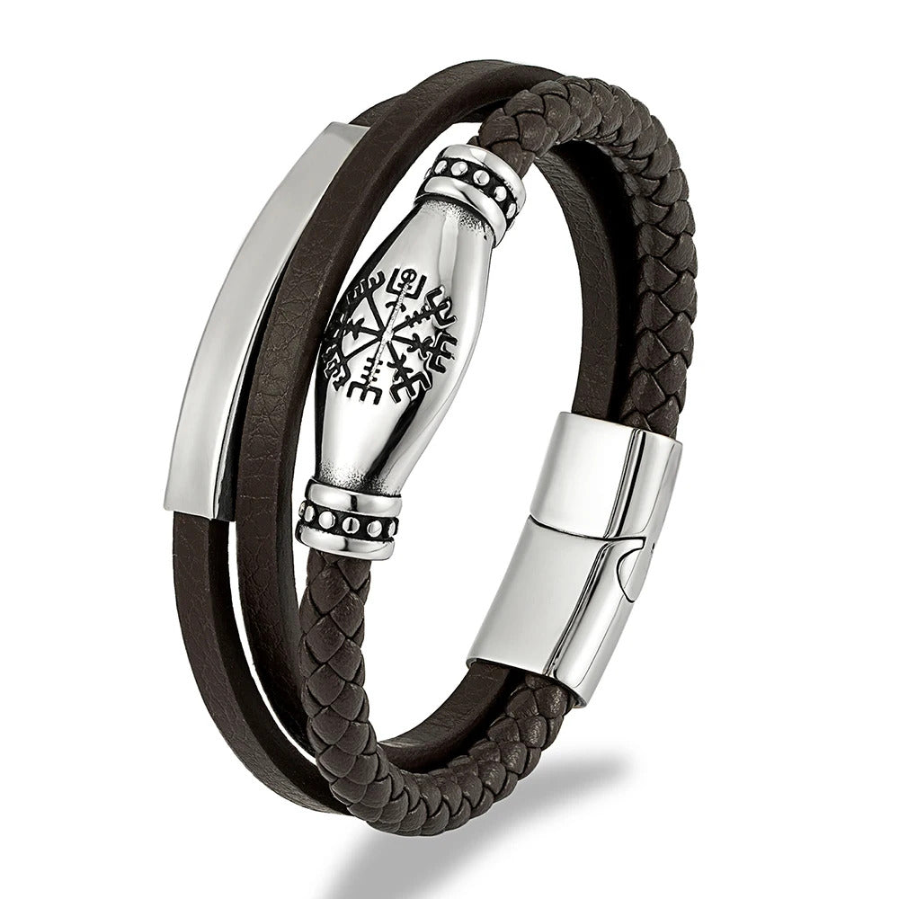 Norse Viking Leather Bracelet