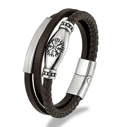 Norse Viking Leather Bracelet
