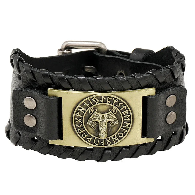 Handmade Viking Wolf Head Bracelet