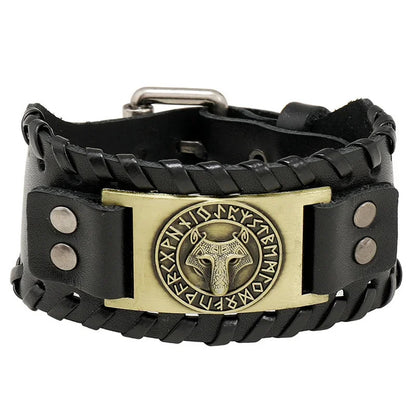 Handmade Viking Wolf Head Bracelet