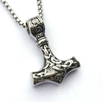 Silver Viking Thor's Hammer Necklace