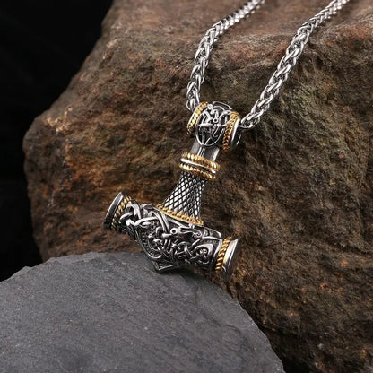 Silver & Gold Thor's Hammer Necklaces