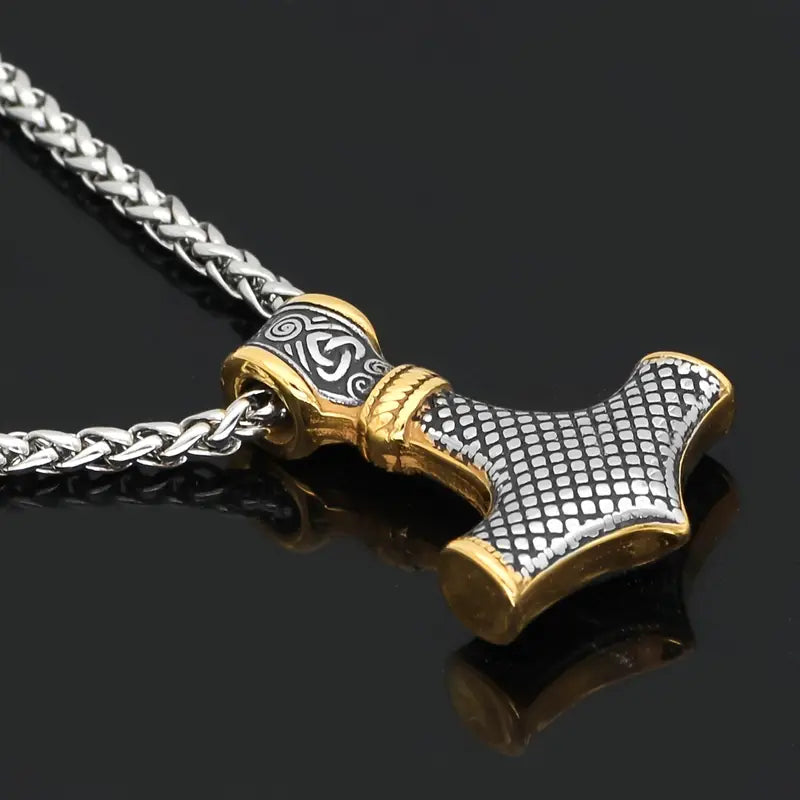 Gold Plated Viking Thor's Hammer Necklace