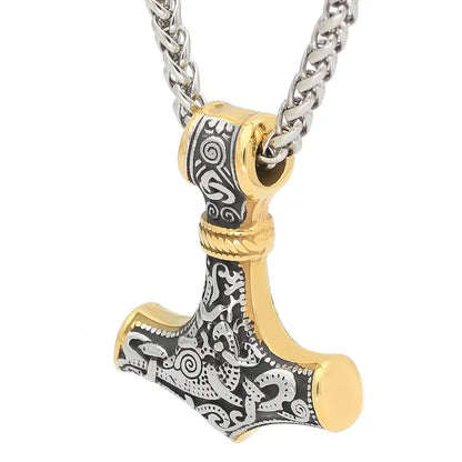 Gold Plated Viking Thor's Hammer Necklace