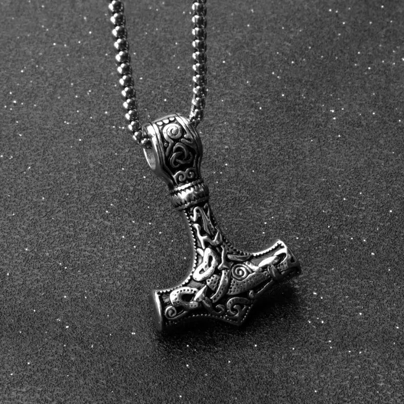 Silver Viking Thor's Hammer Necklace