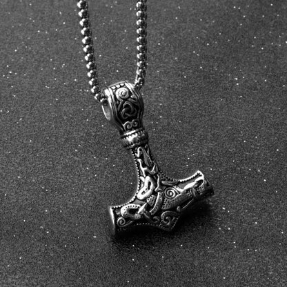 Silver Viking Thor's Hammer Necklace