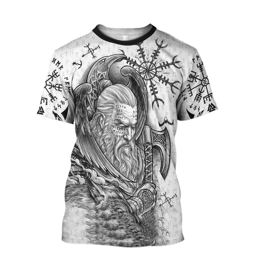 Viking Odin, Raven, and Wolf T-shirt