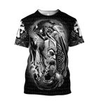 Viking Odin, Raven, and Wolf T-shirt