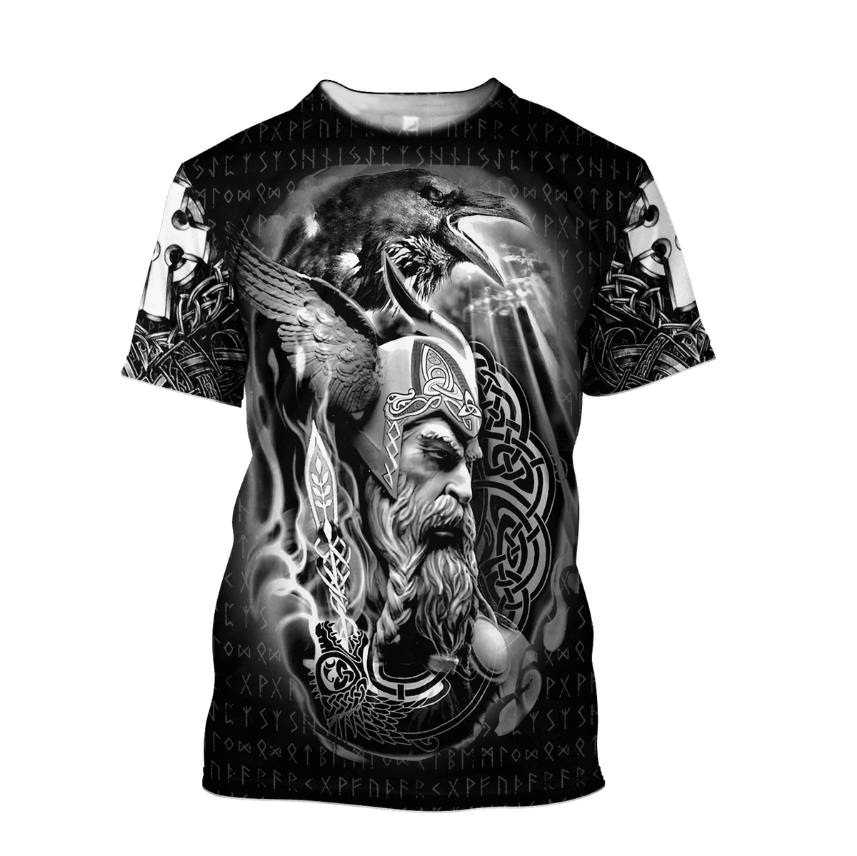 Viking Odin, Raven, and Wolf T-shirt